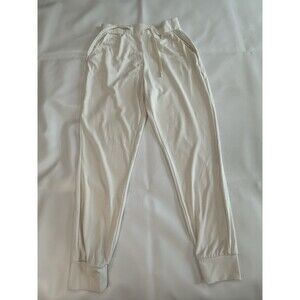 Cozy Earth Jogger Pants Womens XS Ivory Bamboo Lounge Pull On Stretch Comfort